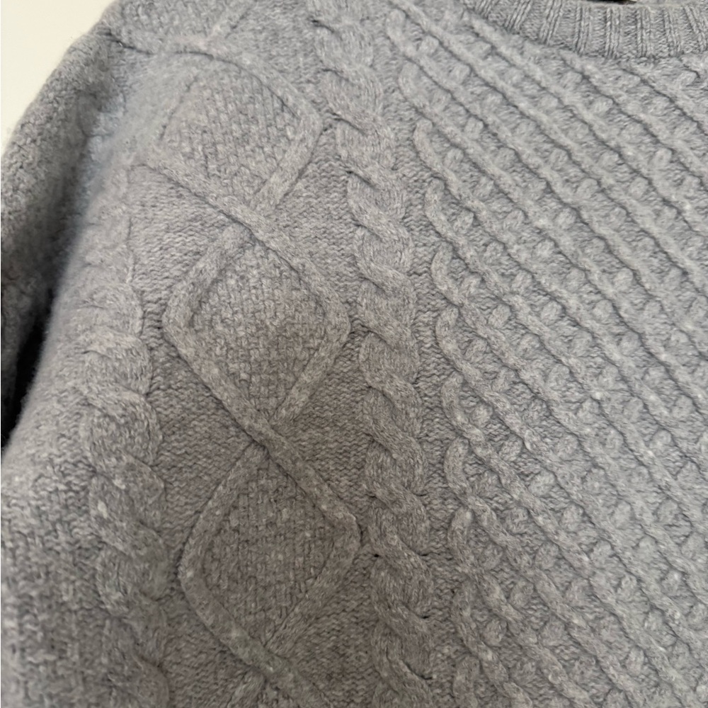 Aritzia Sunday Best Light Gray Preppy Oversized Crewneck Sweater - Size S-L - Picture 2 of 12